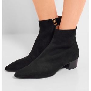 The Row Ambra Black Suede Bootie Size 38